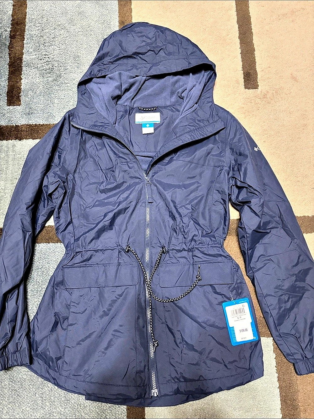 Columbia Sweet Creek Lined Rain Jacket Hooded NWT